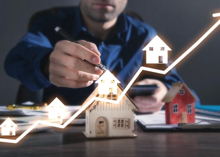 Real Estate Graph. House market growth