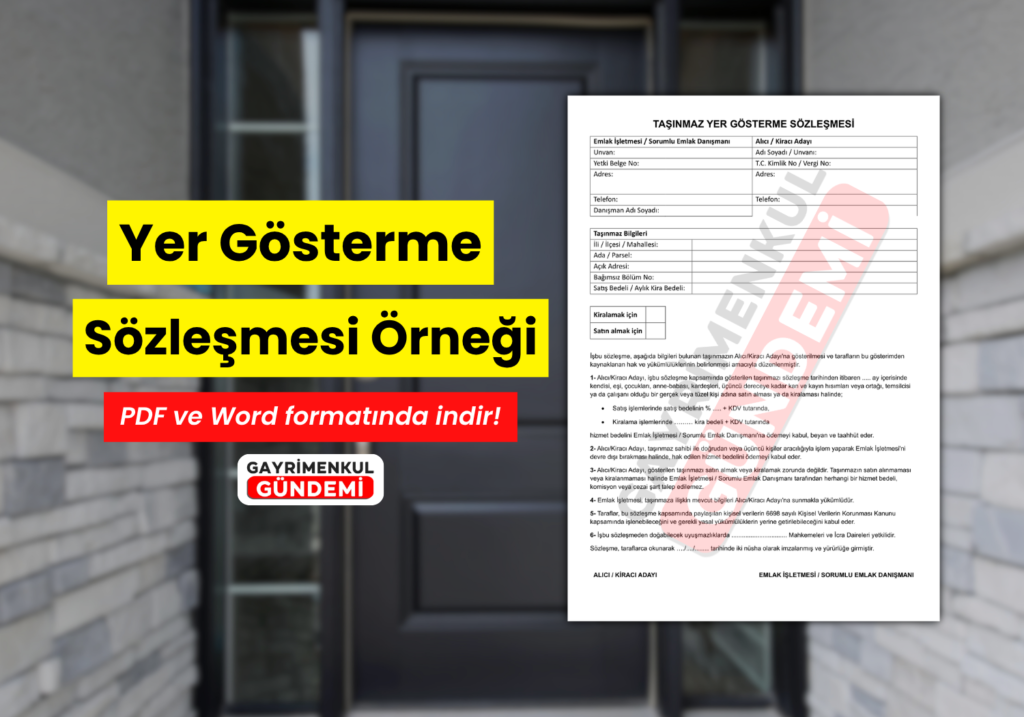 yer gösterme sözleşmesi