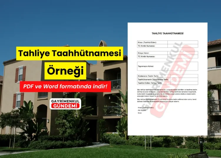 tahliye taahhütnamesi örneği